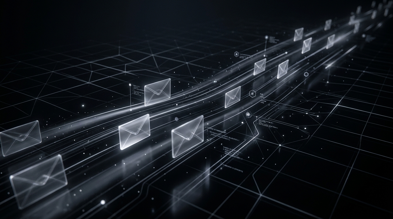 Email marketing network stream background